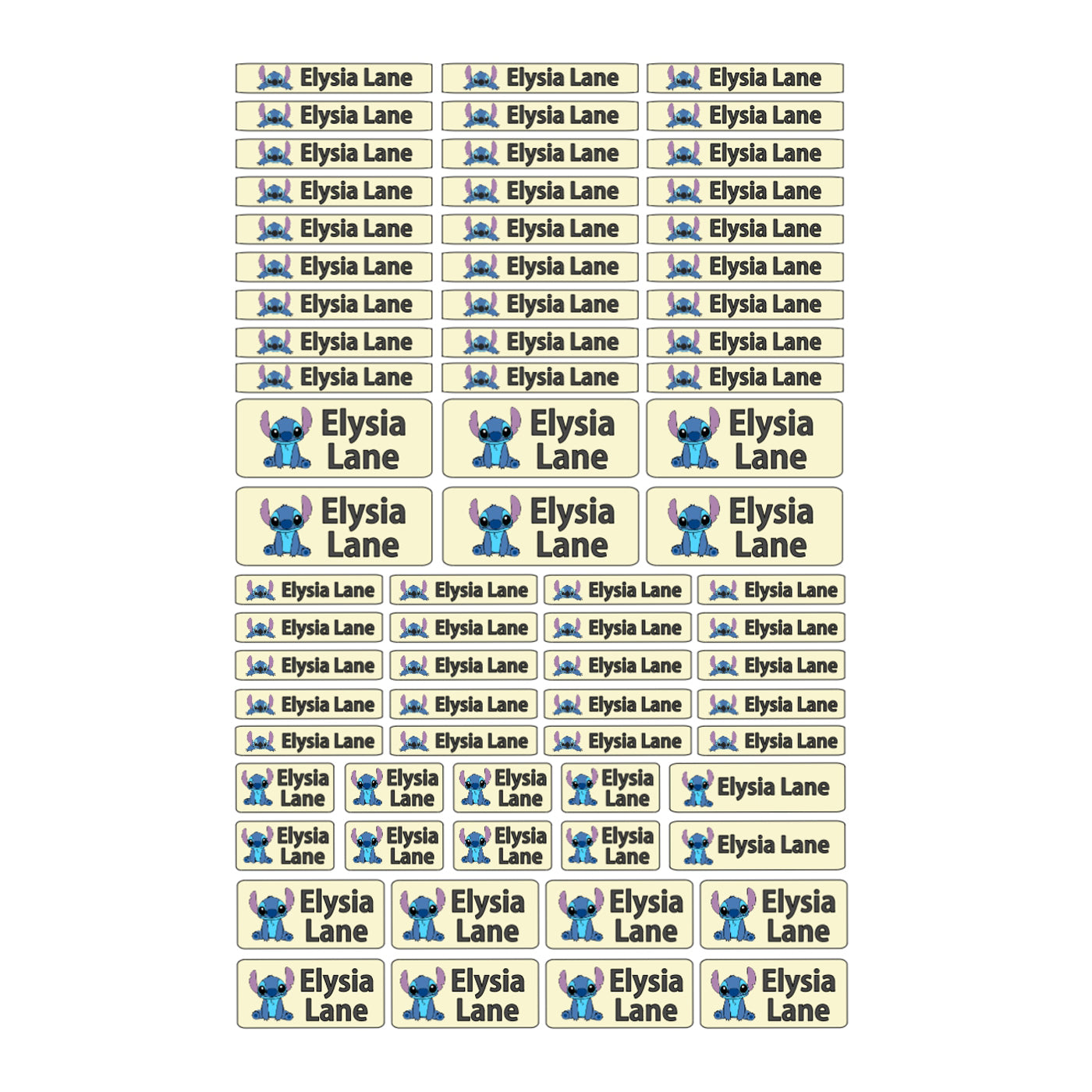 71 piece School name labels, Custom waterproof name sticker