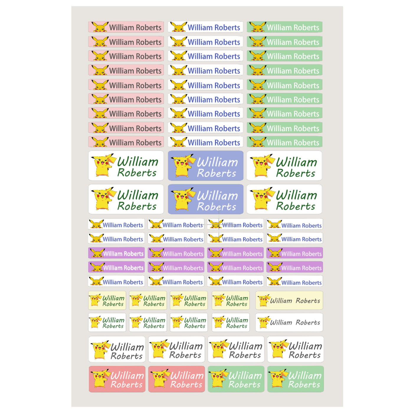 71 piece School name labels, Custom waterproof name sticker
