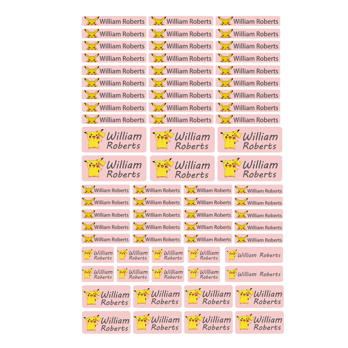 71 piece School name labels, Custom waterproof name sticker