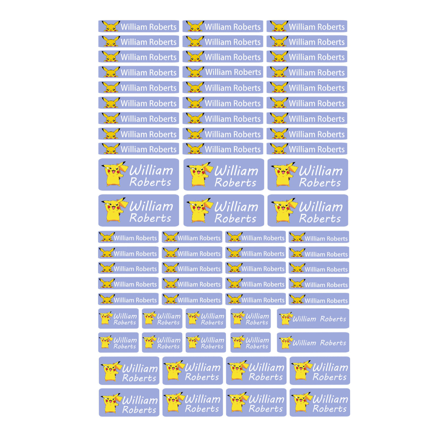 71 piece School name labels, Custom waterproof name sticker