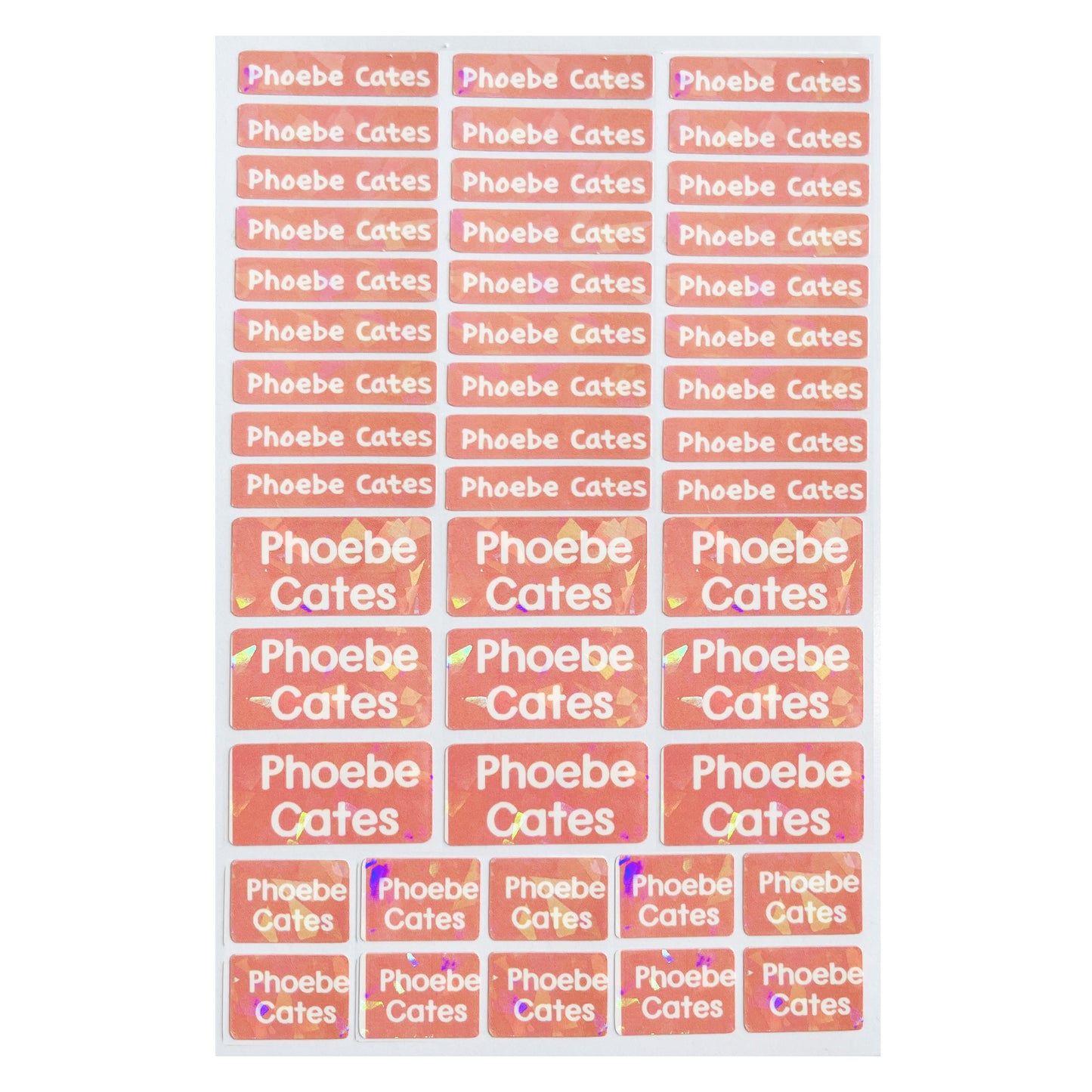 43 labels School name sticker, waterproof name sticker, Skinny name sticker