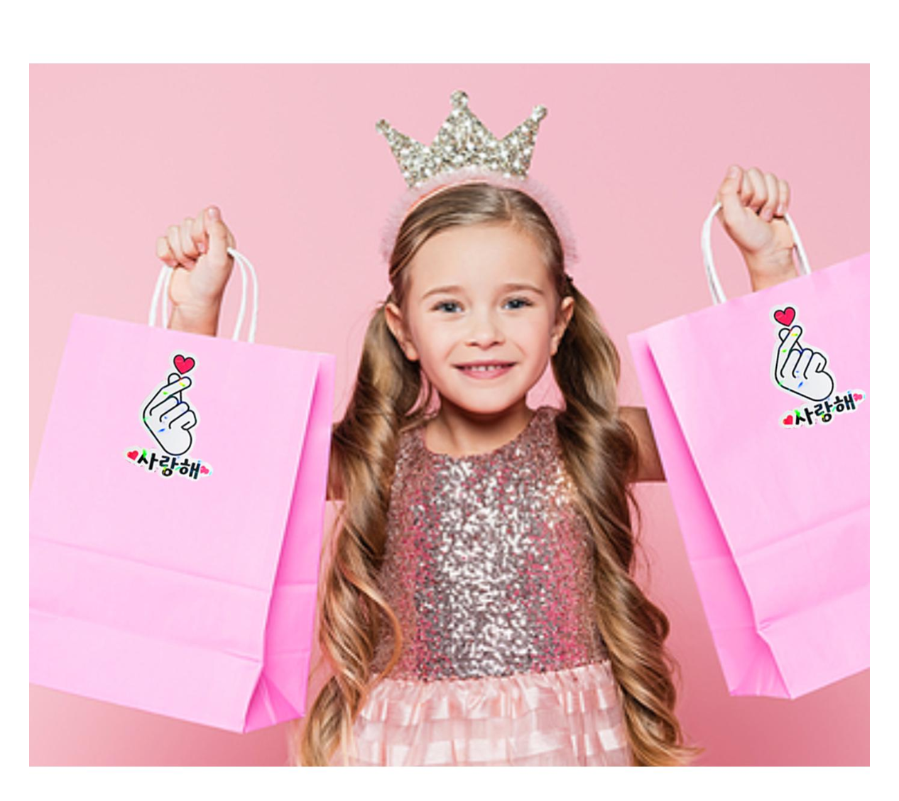 K-pop Finger Heart Stickers Set - 15 PCS - Holographic Waterproof