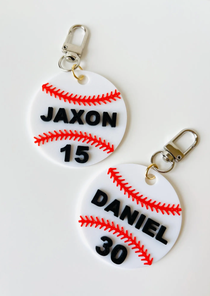 Baseball Personalized Name Keychain