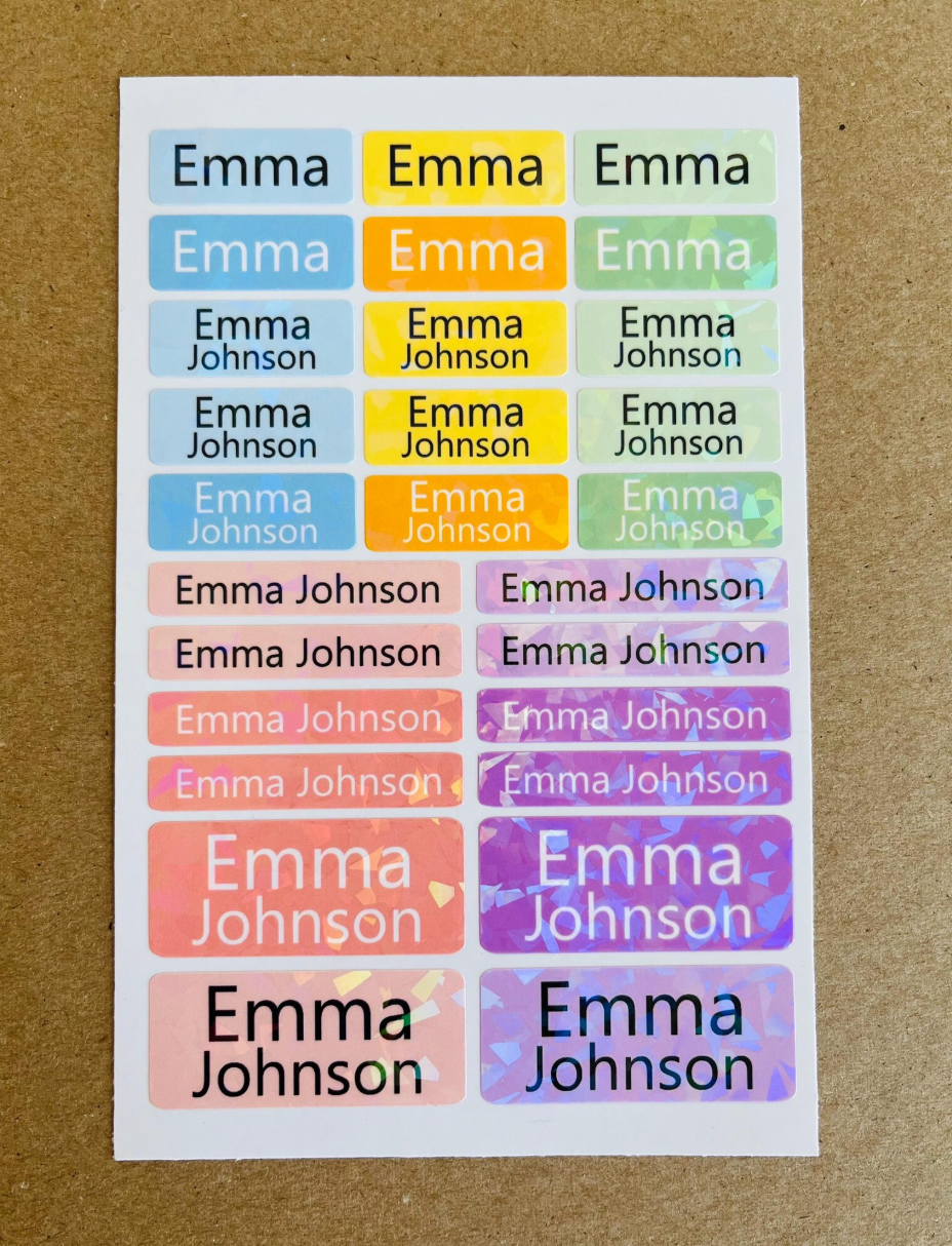 Simple Name Labels for school supplies - 27Pcs Waterproof Dishwasher free-