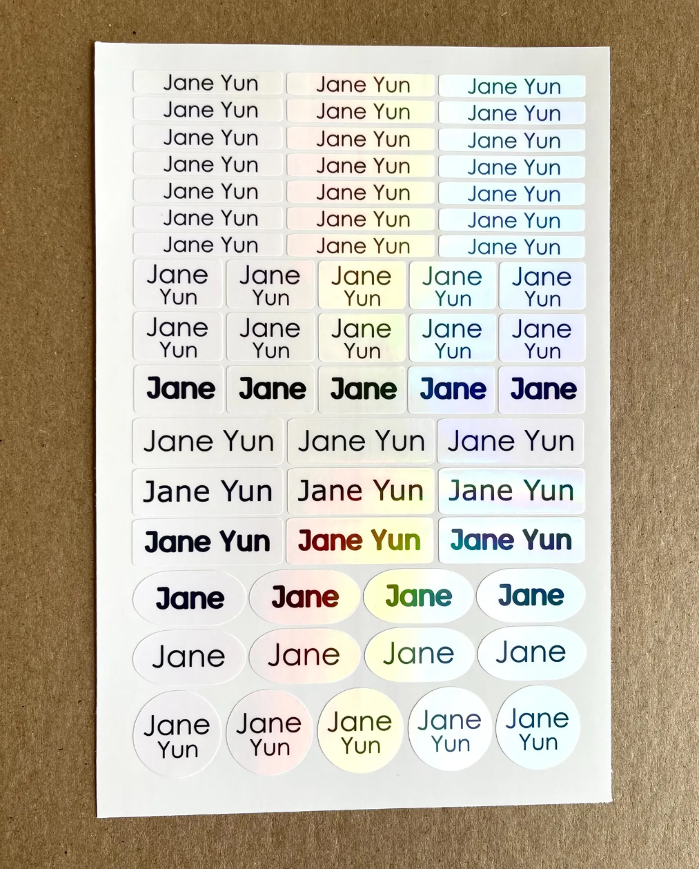 58 pcs Simple Custom Name Stickers for School Supplies