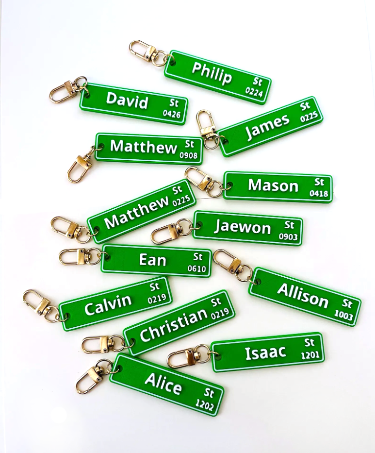 Personalized Street Sign Design Name Keychain