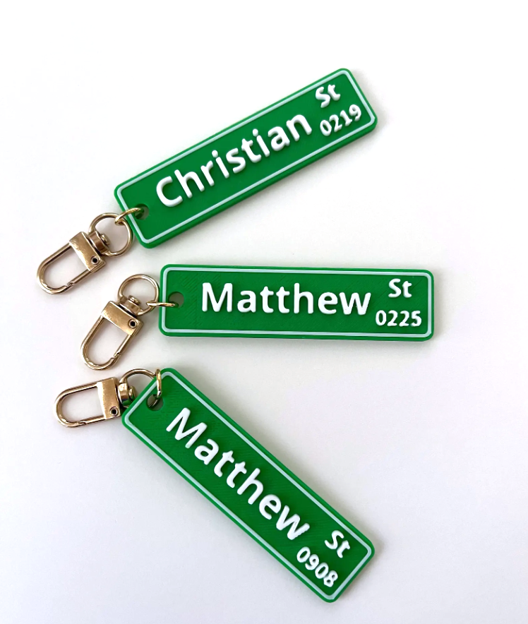 Personalized Street Sign Design Name Keychain