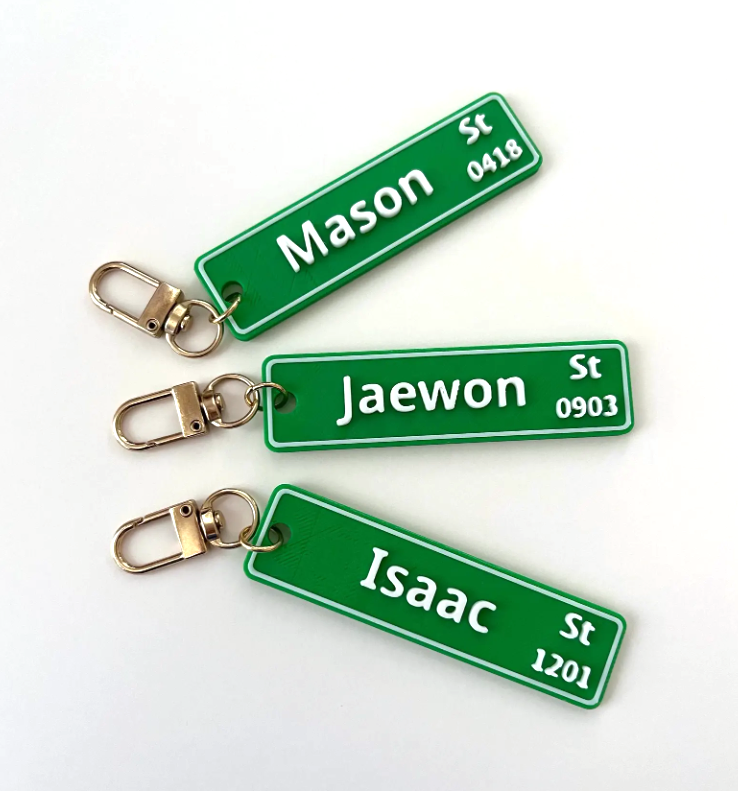 Personalized Street Sign Design Name Keychain