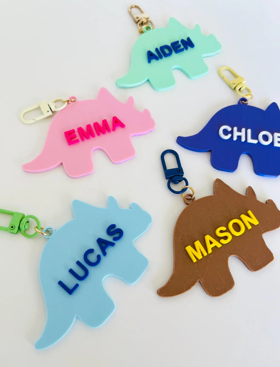 Personalized Dinosaur Name Keychain