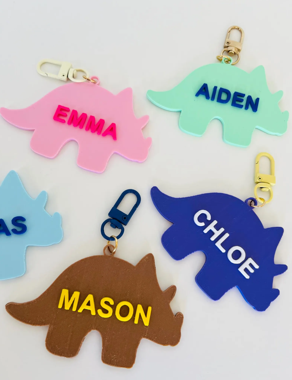 Personalized Dinosaur Name Keychain