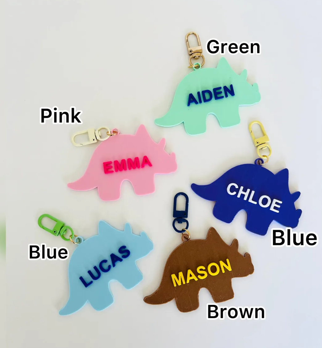 Personalized Dinosaur Name Keychain