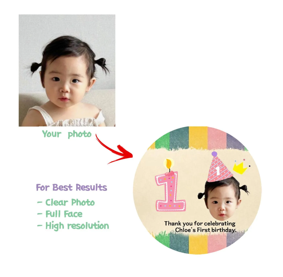 Korean dohl party stickers, 한국 돌잔치 스티커,백일 스티커