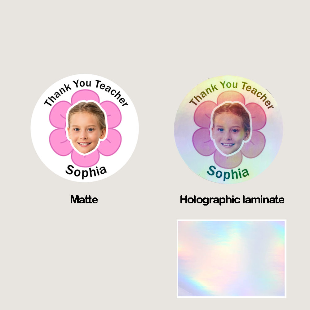 Personalized Thank You Teacher Stickers with Face Photo 24pcs