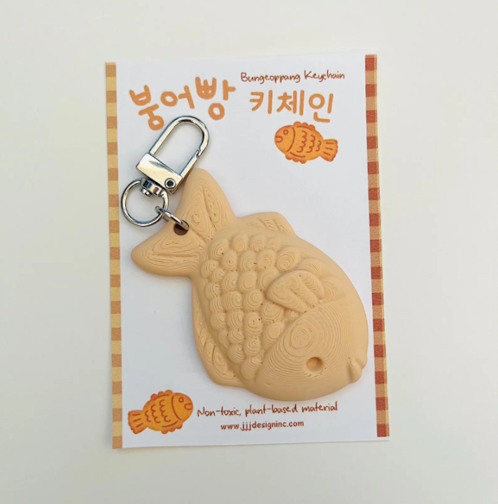 Taiyaki Keychain Japanese Pet Tag Good Fortune Fish shaped cake Charms Bungeoppang Fish Keychain