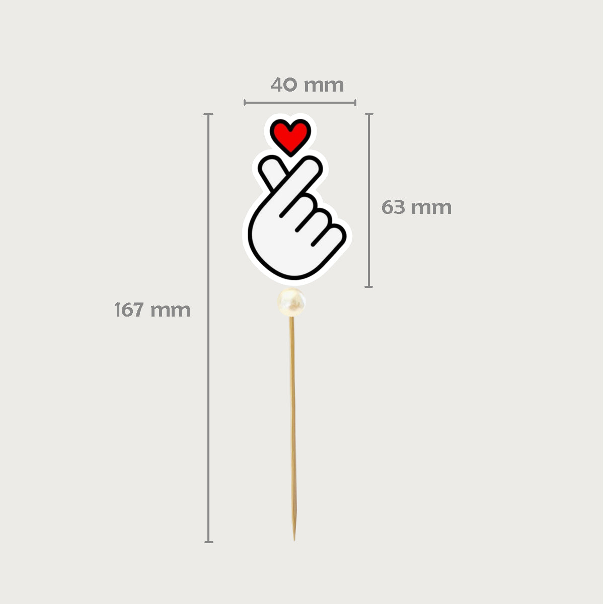 Set of 12 K-pop Finger Heart Cake Topper K-Drama decoration