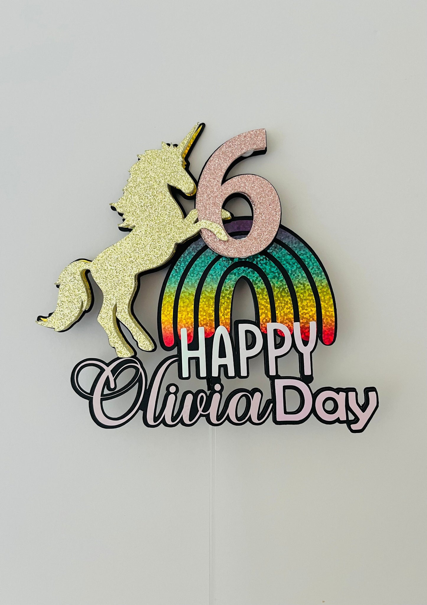 3D Customized unicorn Birthday topper