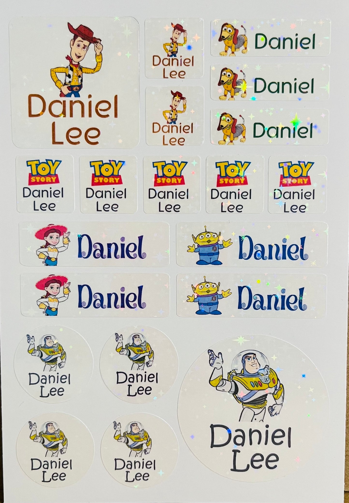 Toy Story waterproof name sticker