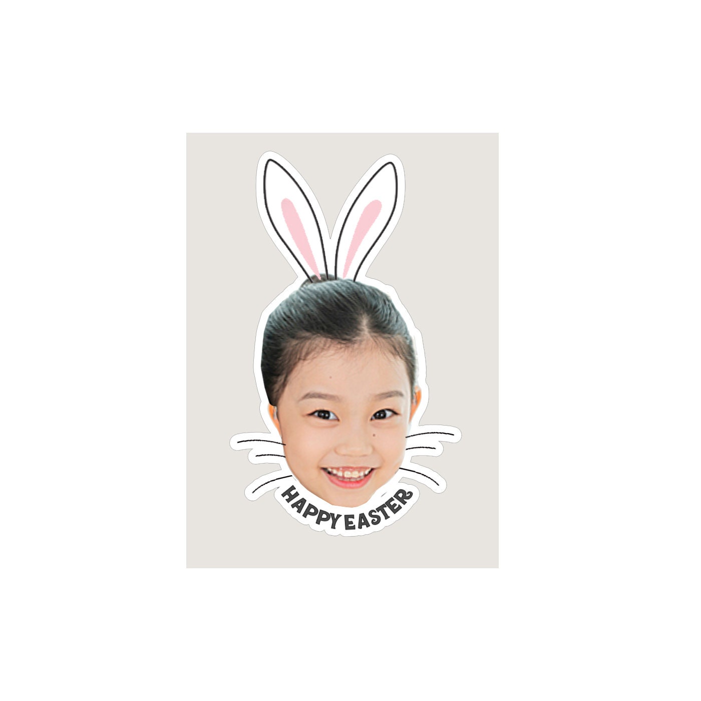 Easter bunny cupcake topper, Bunny Face cupcake topper
