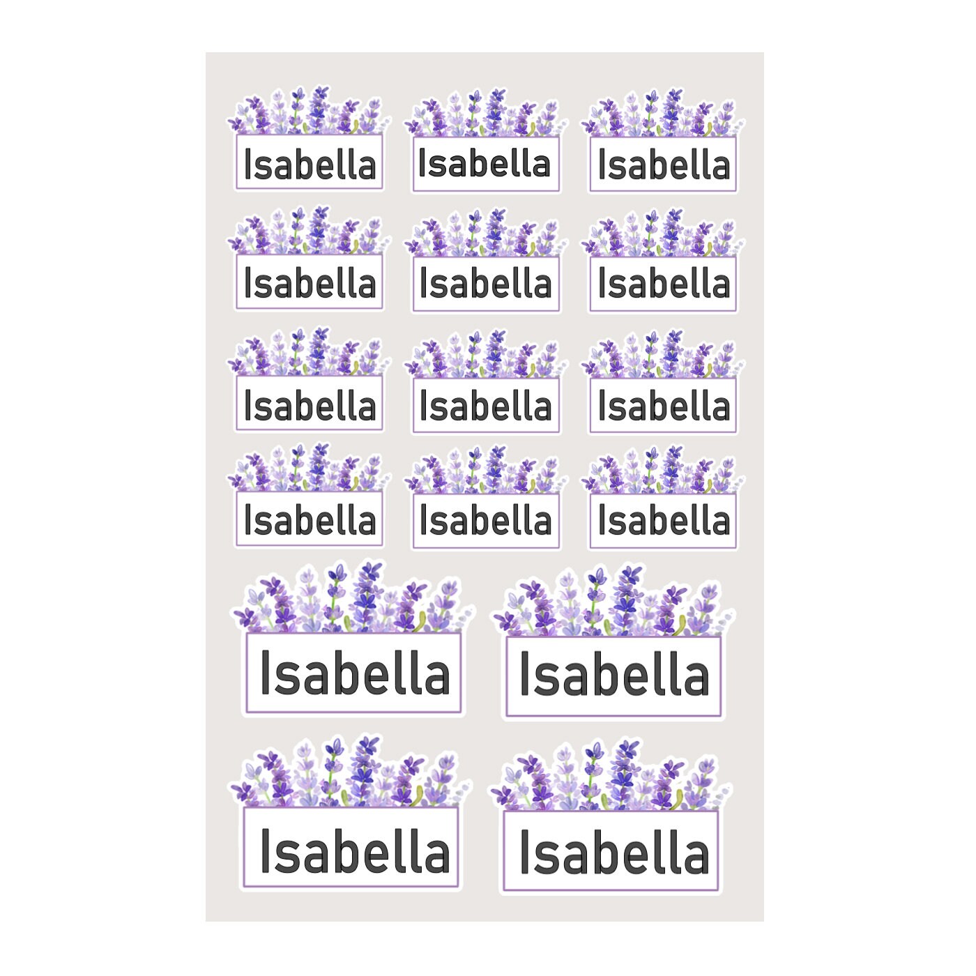 Flower waterproof name sticker