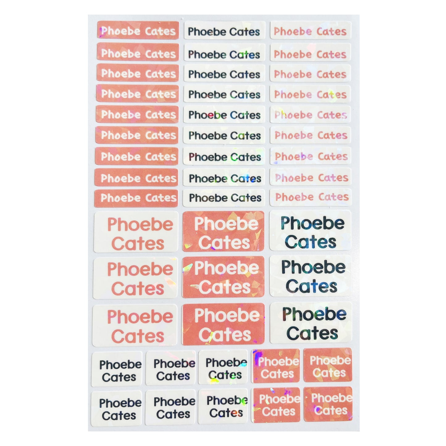 43 labels School name sticker, waterproof name sticker, Skinny name sticker