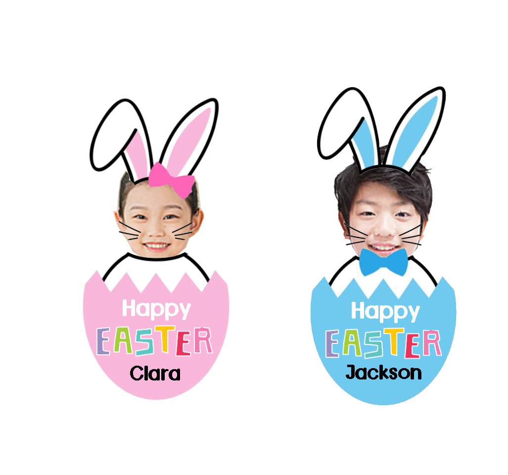 Easter Bunny face photo labels