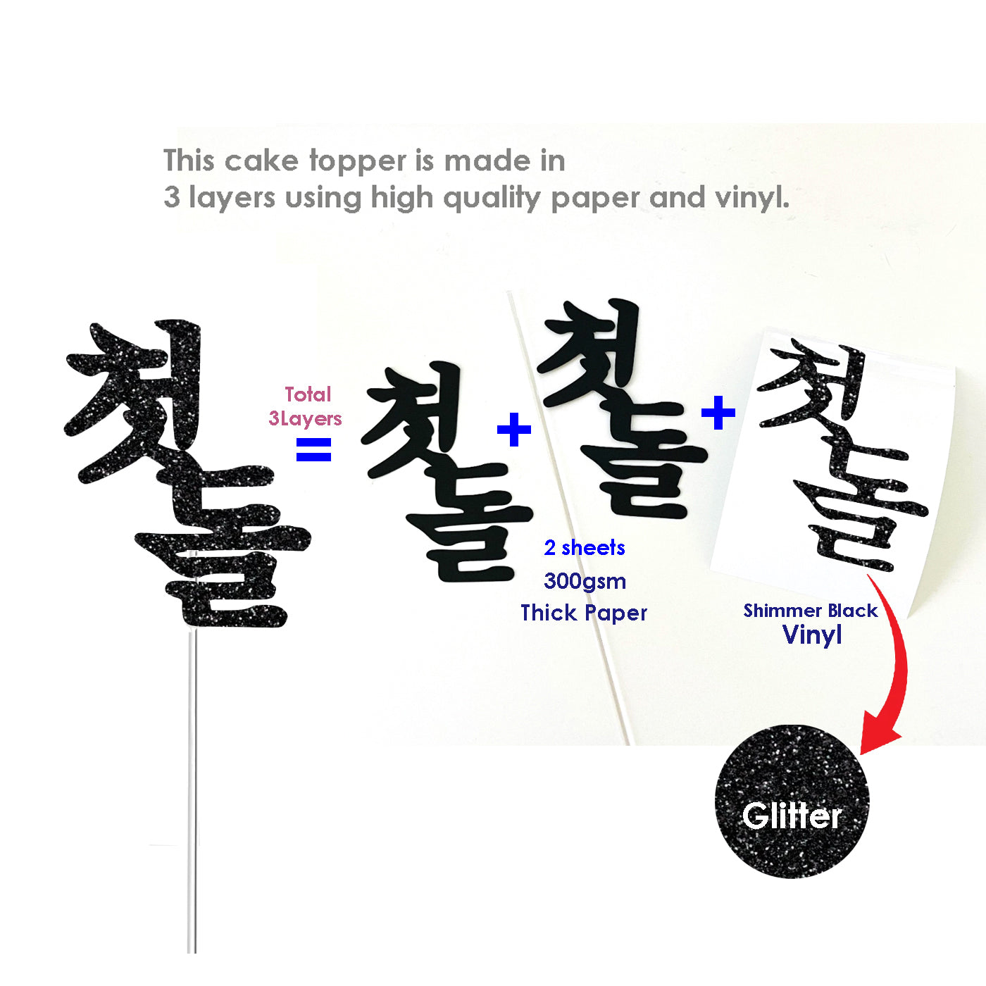 Korean first birthday topper,Korean topper,첫돌 토퍼