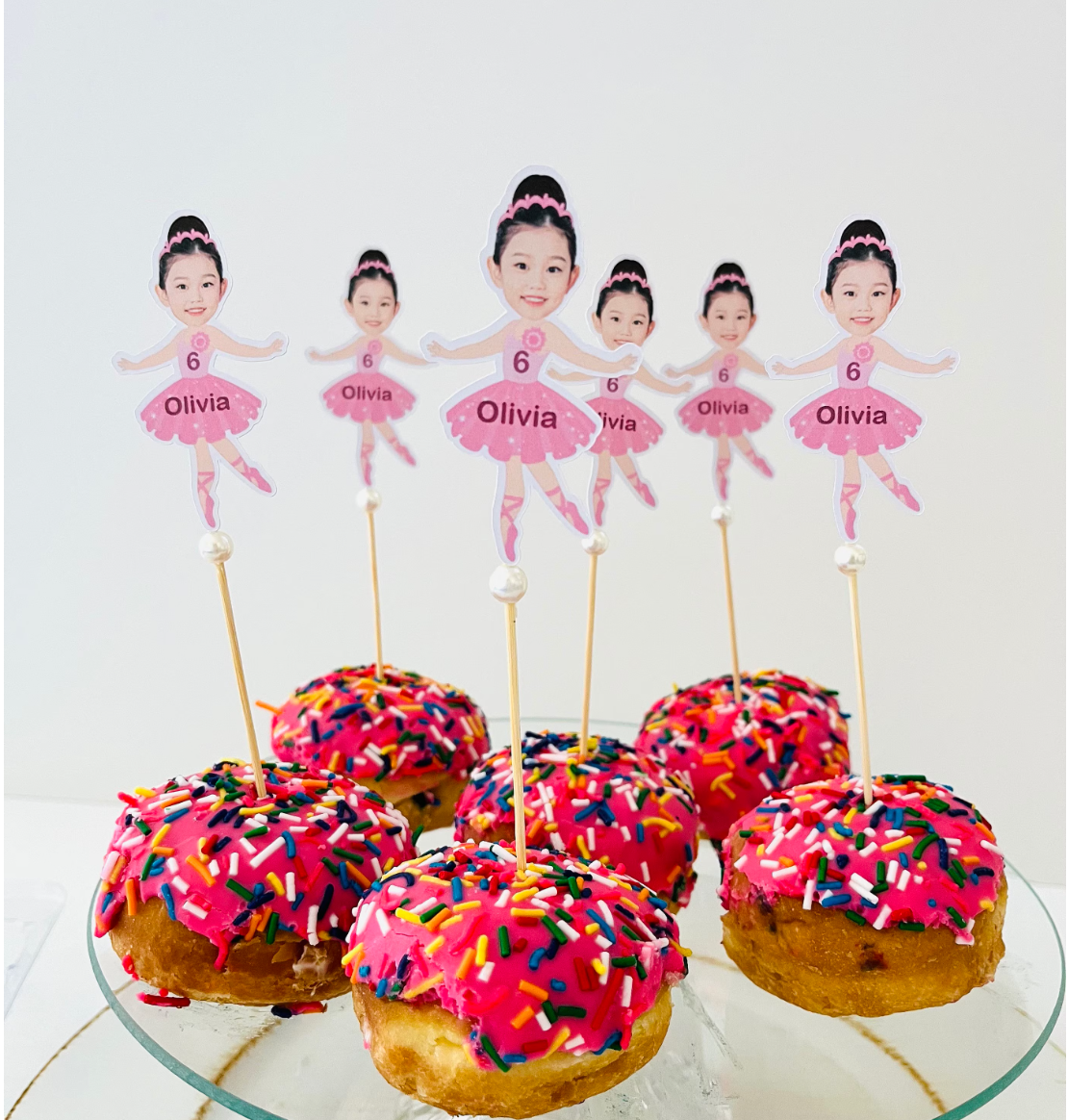Ballerina customized cupcake topper with kids face