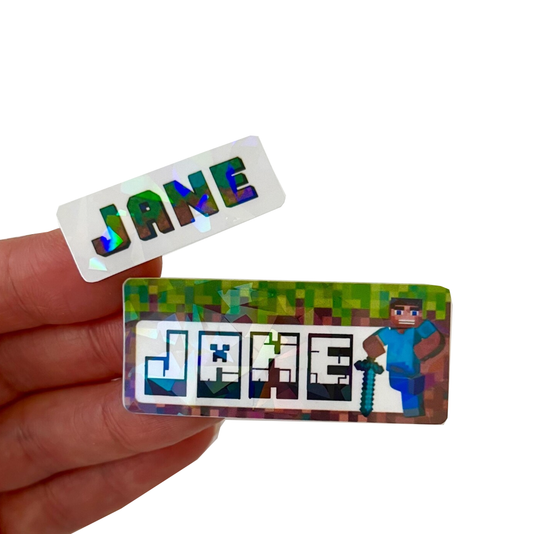 Minecraft Name labels - 23Pcs Waterproof and Dishwasher free Name stickers
