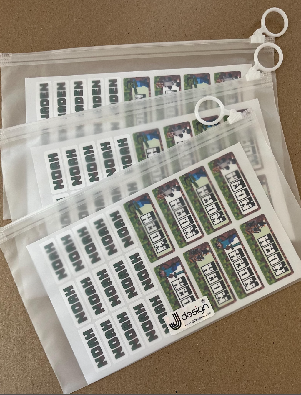 Minecraft Name labels - 23Pcs Waterproof and Dishwasher free Name stickers