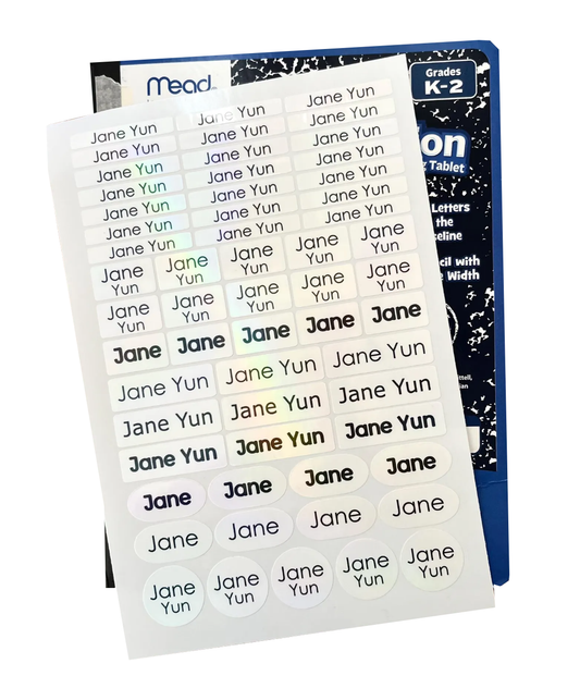 58 pcs Simple Custom Name Stickers for School Supplies