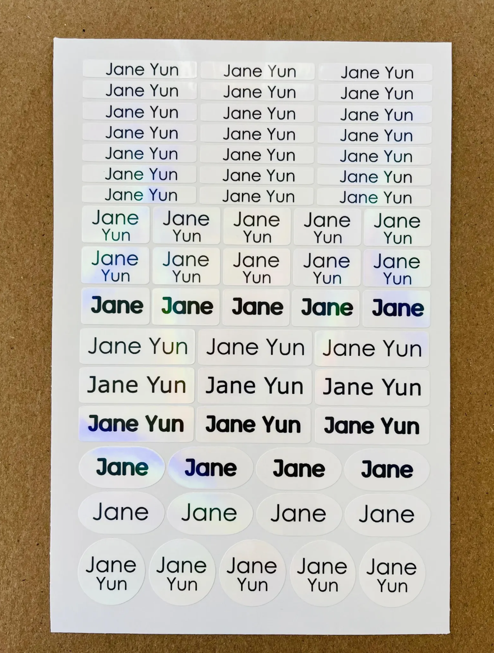58 pcs Simple Custom Name Stickers for School Supplies