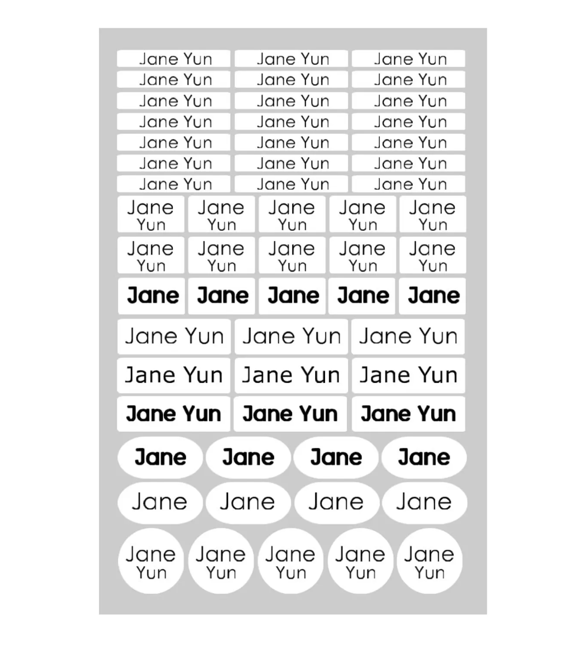 58 pcs Simple Custom Name Stickers for School Supplies