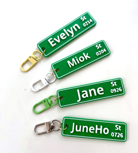 Personalized Street Sign Design Name Keychain