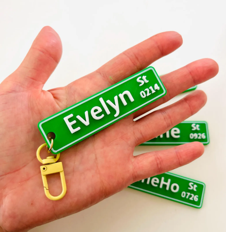 Personalized Street Sign Design Name Keychain