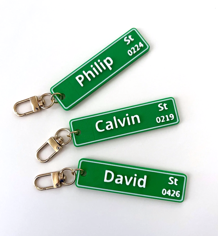 Personalized Street Sign Design Name Keychain