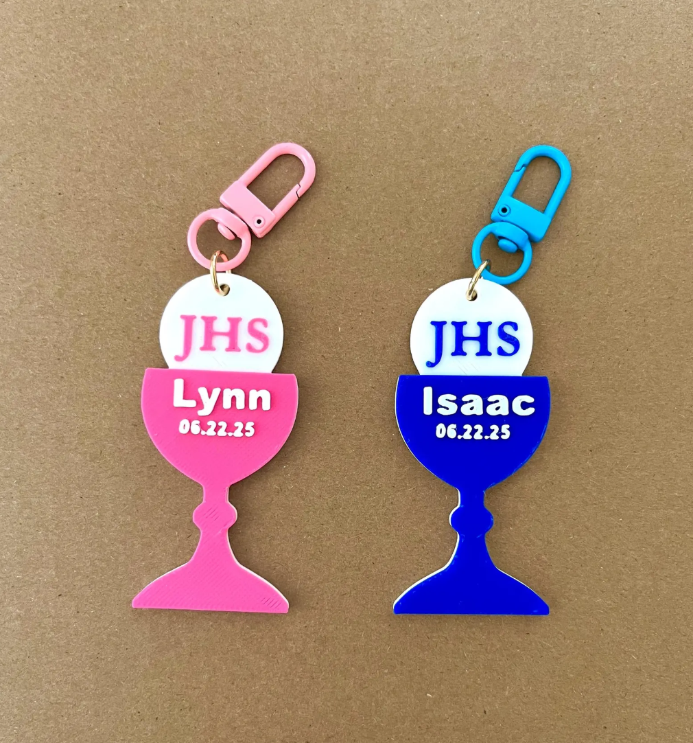 Personalized First Communion Name Keychain