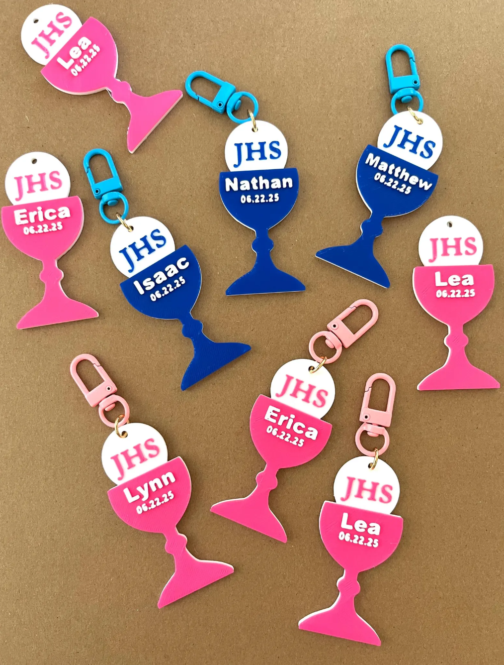 Personalized First Communion Name Keychain