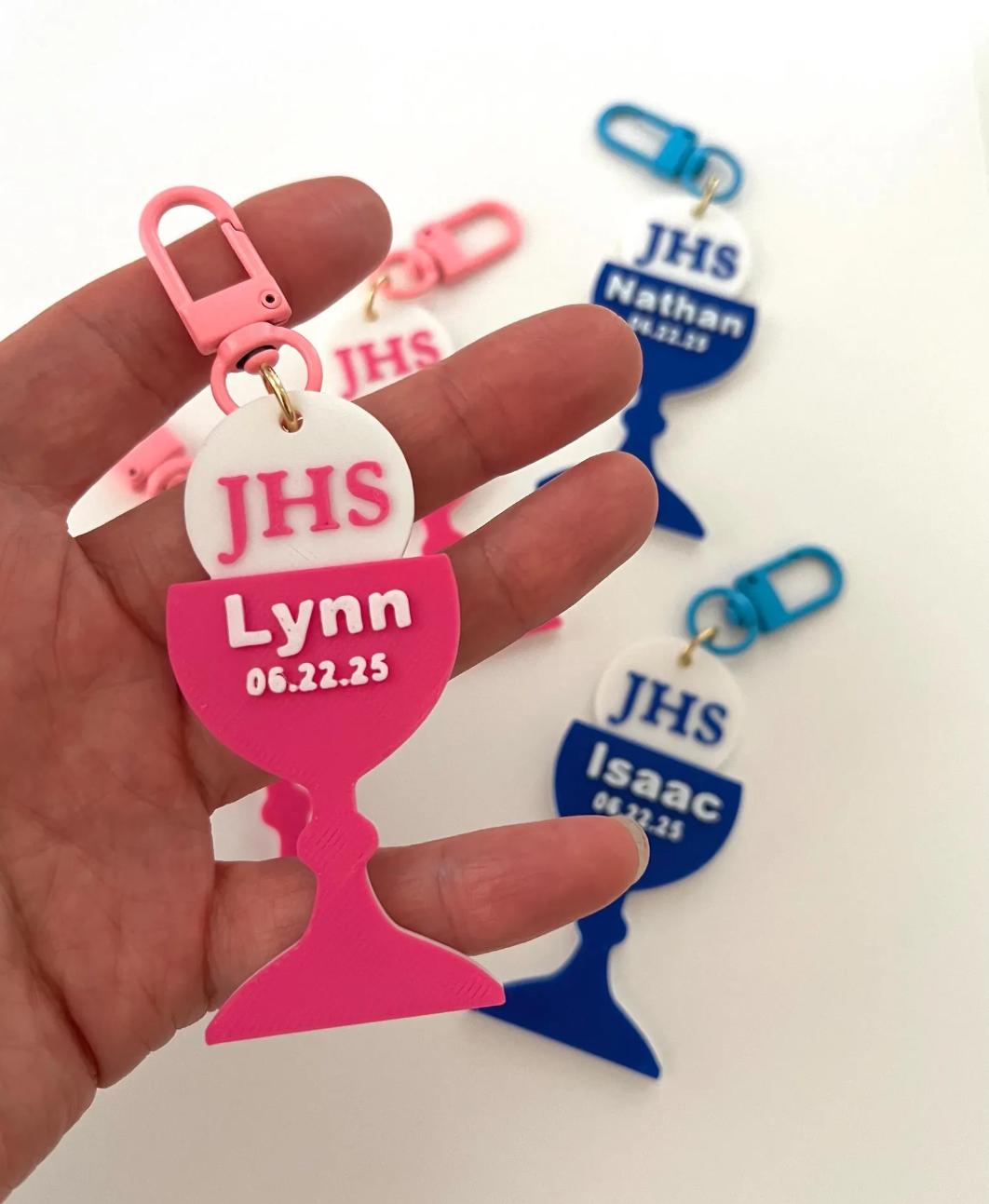 Personalized First Communion Name Keychain