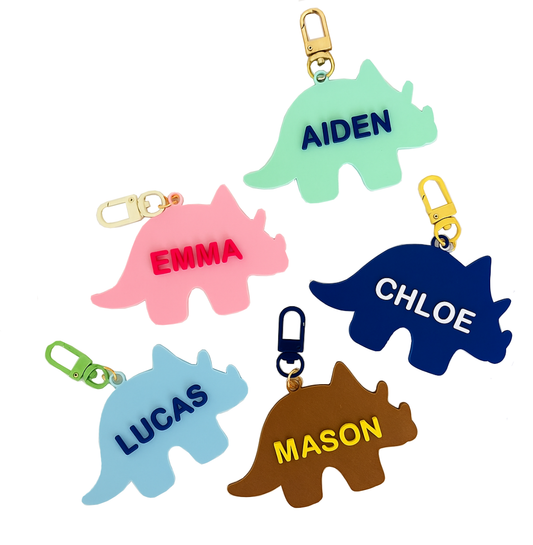 Personalized Dinosaur Name Keychain