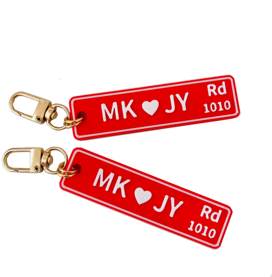 Personalized Street Sign Design Name Keychain -Road Sign name Keychain
