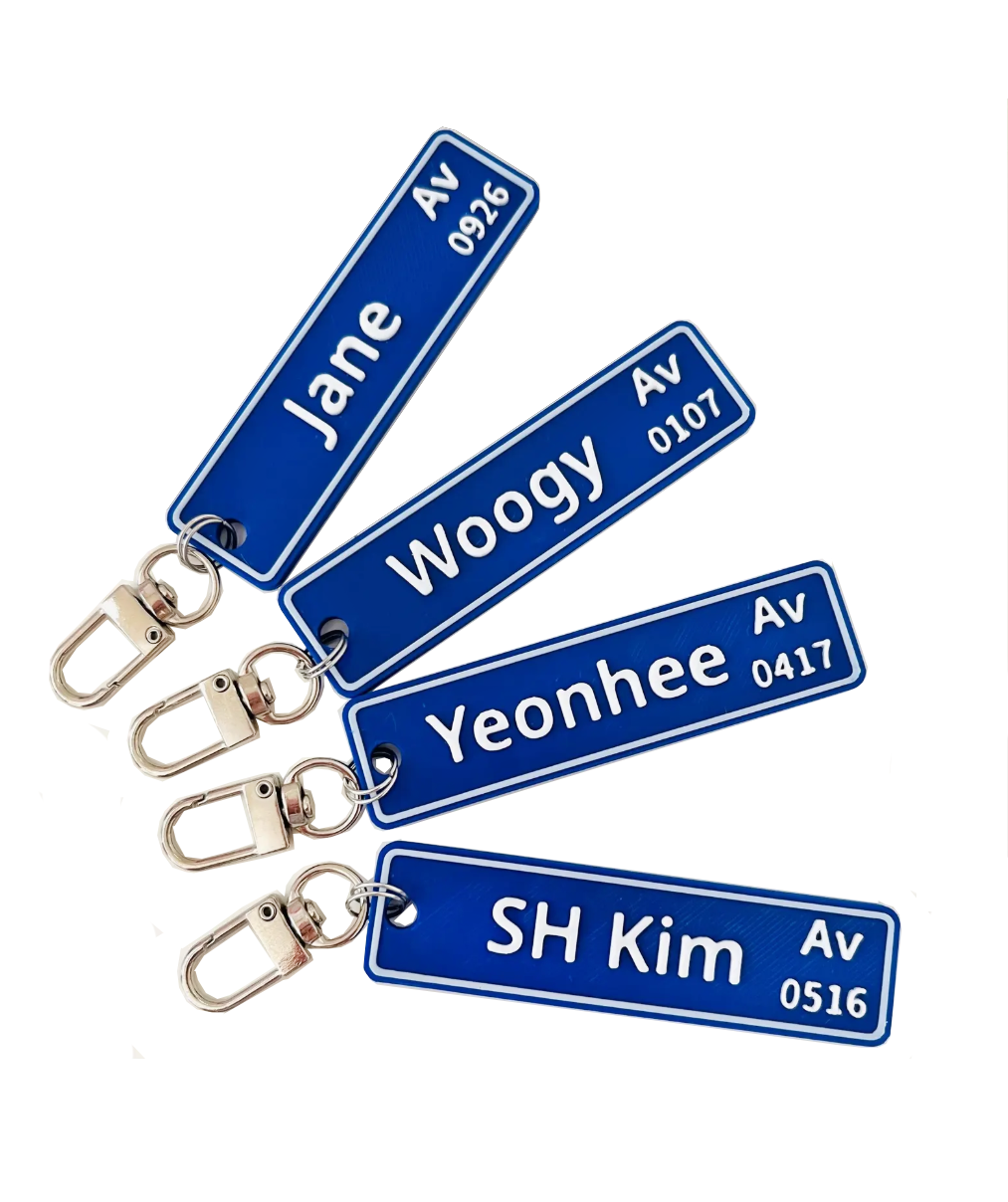 Personalized Street Sign Design Name Keychain - Avenue Sign name Keychain