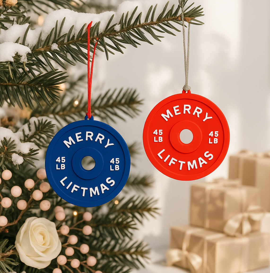 Merry Liftmas Ornament | Weight Plate Christmas Ornaments | Gym Lover Gift | Fitness Tree Decoration