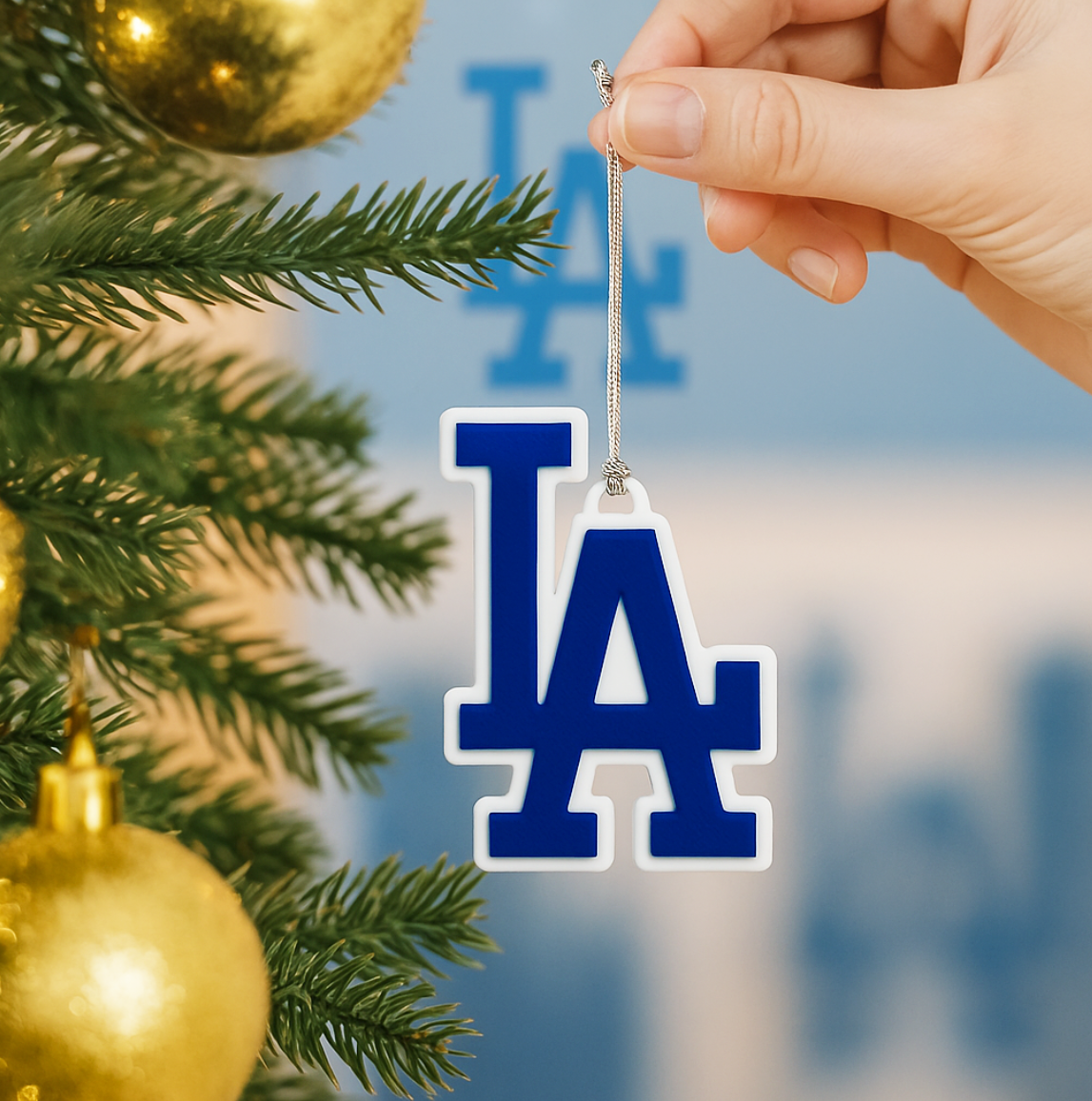 LA Christmas Tree Ornament Baseball Christmas Ornaments