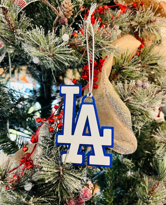 LA Christmas Tree Ornament Baseball Christmas Ornaments