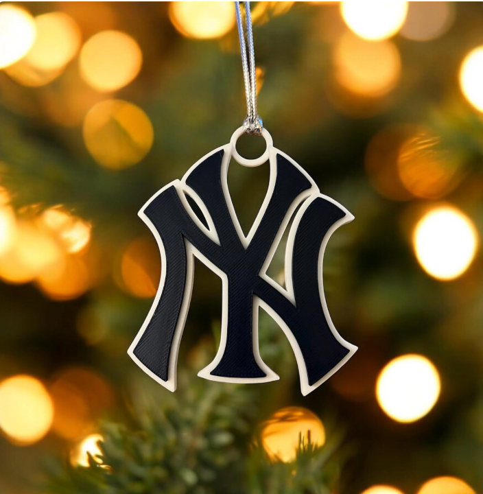 NY Christmas Tree Ornament Baseball Christmas Ornaments