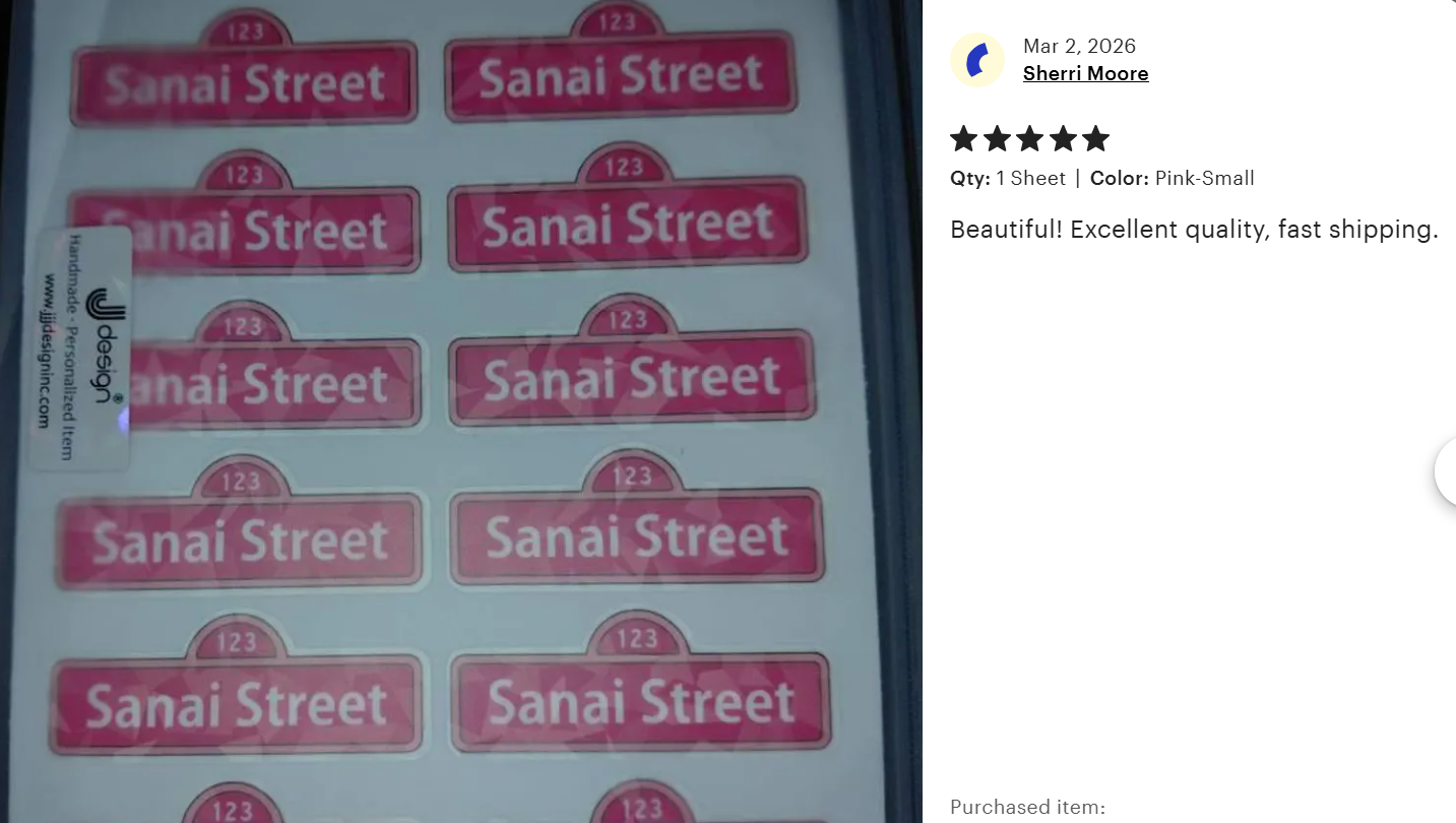 14 pcs Custom Sesame Street Name Labels Personalized Street Birthday Favor Labels - Waterproof Holographic Laminated
