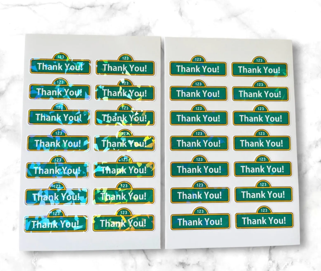 14 pcs Custom Sesame Street Name Labels Personalized Street Birthday Favor Labels - Waterproof Holographic Laminated