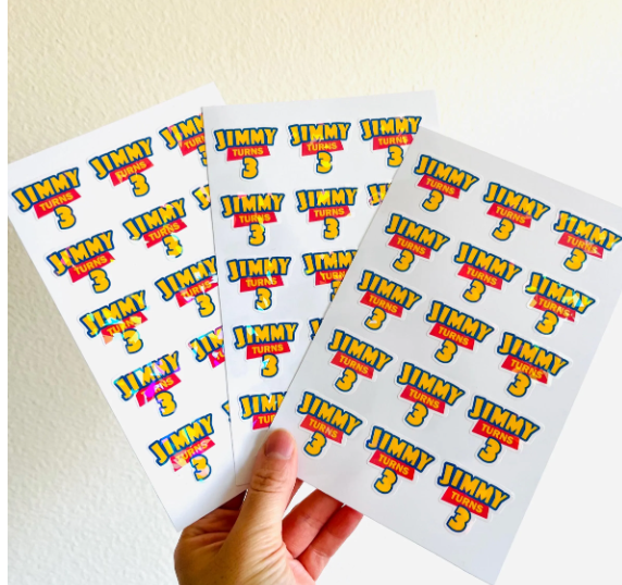 15Pcs Toy Story Custom Name Stickers with Age Toy Story Birthday Favor Labels - Waterproof Holographic Laminated