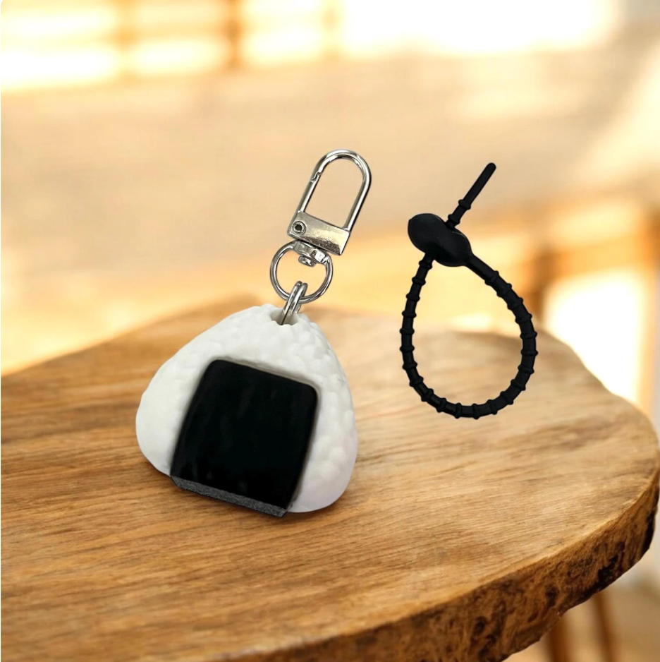 Origiri Riceball Keychain Cute Sushi Keychain with Silicone cable