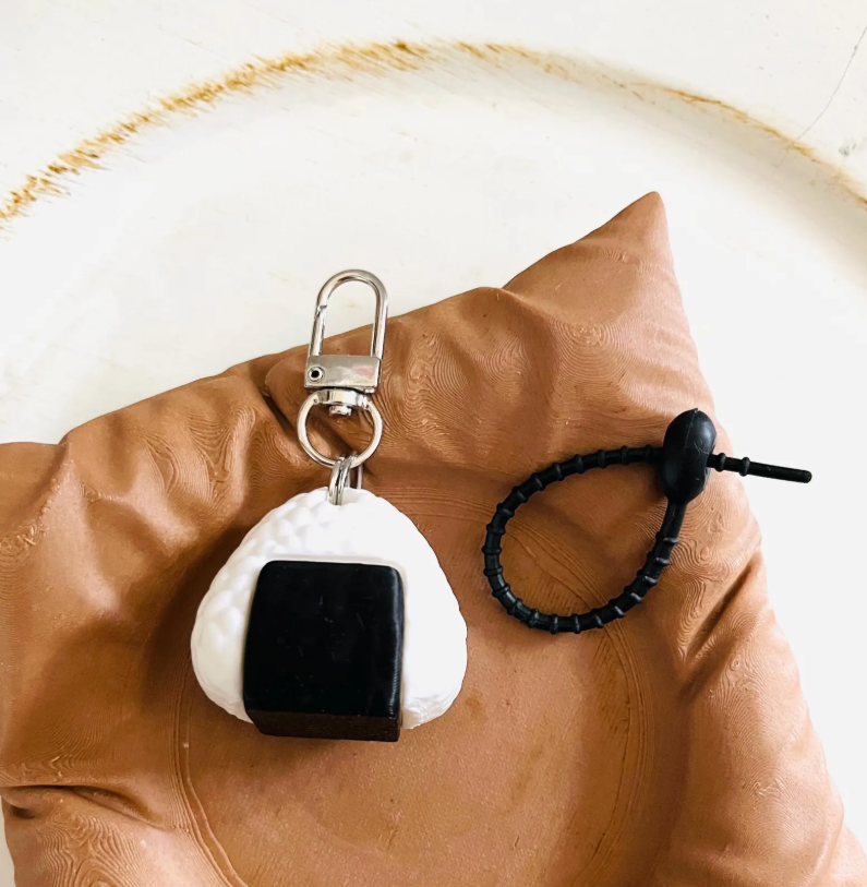 Origiri Riceball Keychain Cute Sushi Keychain with Silicone cable